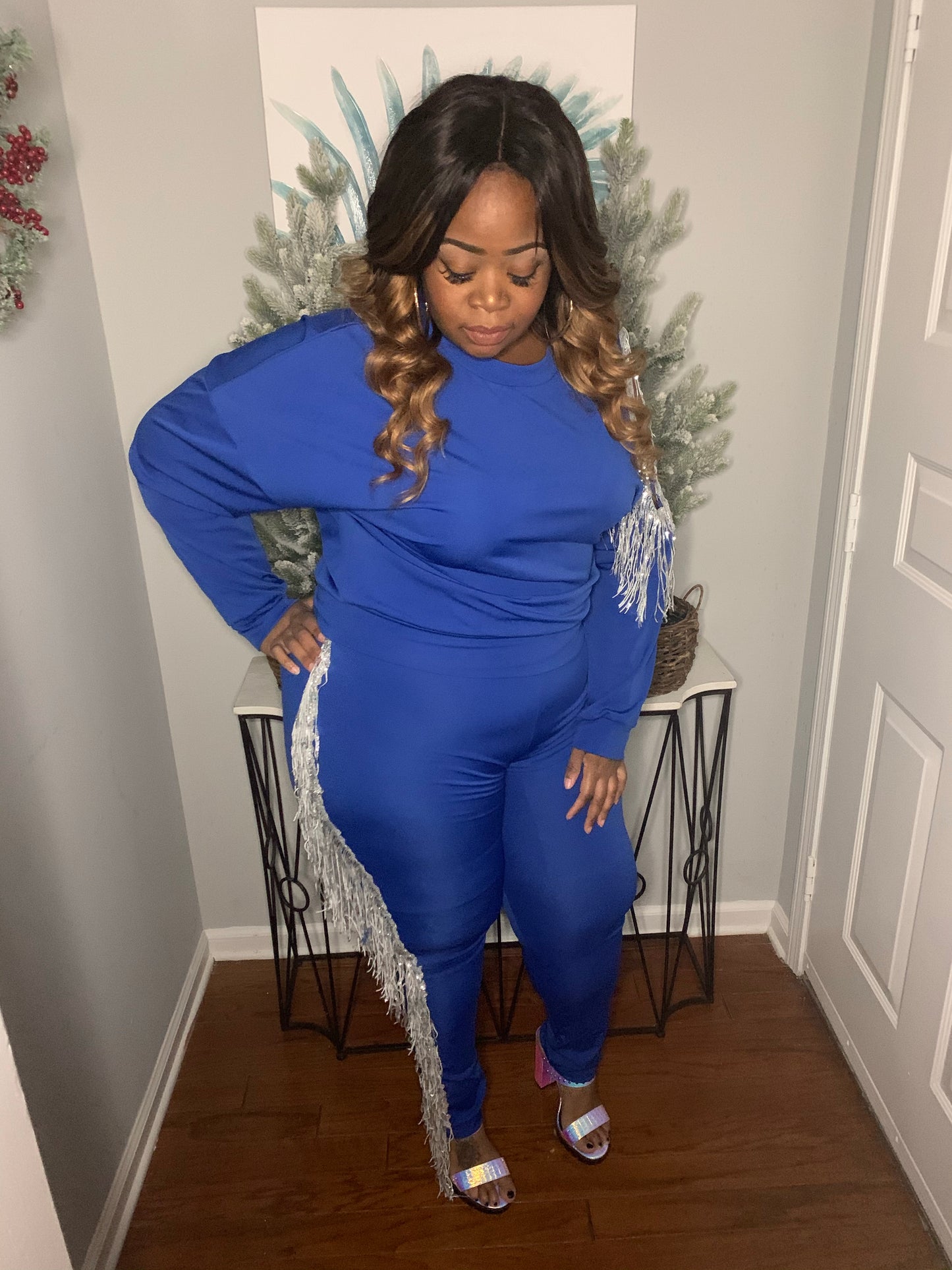 Blue 2 Piece w/ Silver Tassle