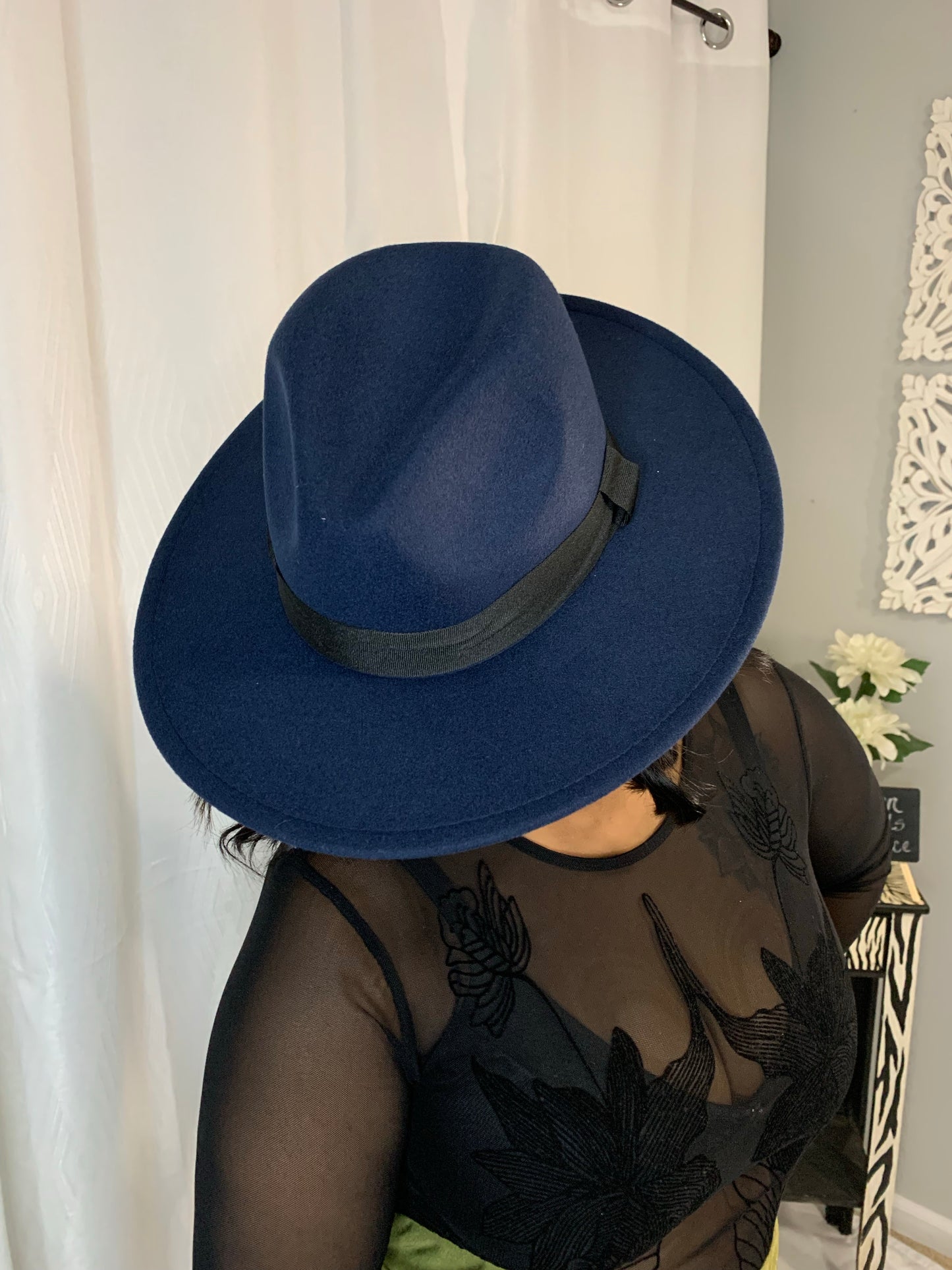 Navy Blue Fedora Hat